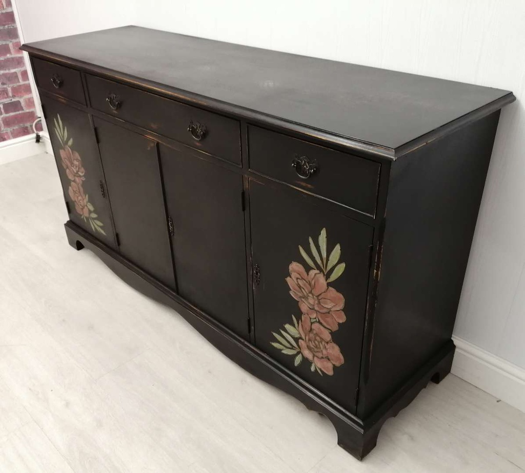 Black Heavy Distressed Classic Sideboard