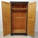 Pine ‘Natural Charcoal’ Double Wardrobe