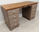‘Cocoa’ Pine Eight Drawer Desk / Dressing Table