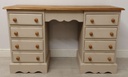Pine 'Hessian' Eight Drawer Desk / Dressing Table