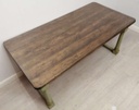 6ft Pine Dining Table with Glass Top