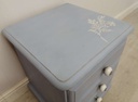 Pine Blue Three Drawer Bedside Chest
