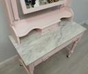 Pink Dressing Table with Mirror &amp; Marble Top
