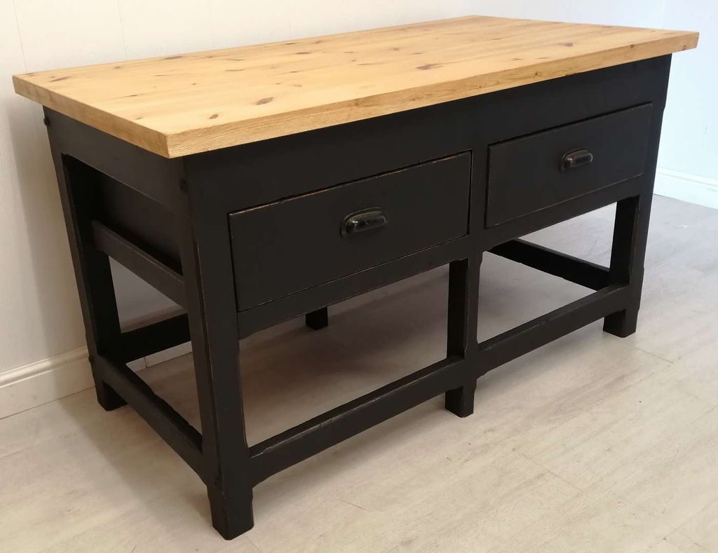 ‘Natural Charcoal’ Large Rustic Pine Kitchen Island