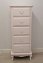 ‘Middleton Pink’ French Style Five Drawer Wellington Chest