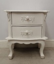 White French Style Two Drawer Bedside Chest