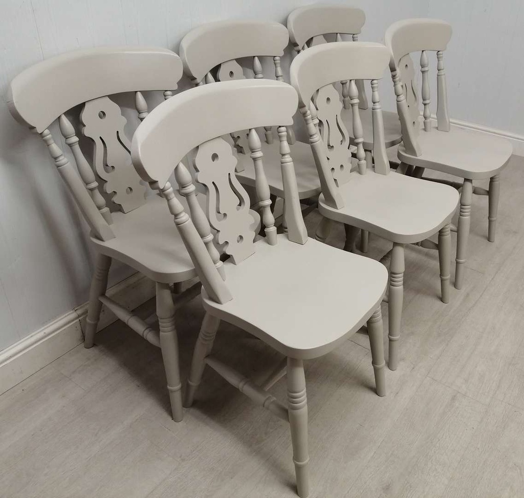 6 x ‘Purbeck Stone’ Fiddle Back Chairs