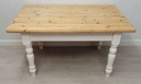 ‘Chalk White’ Pine Dining Table with Drawer &amp; Four Fiddle Back Chairs Set