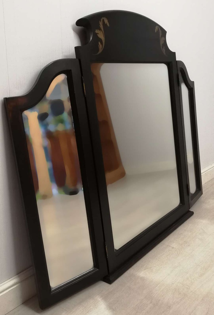 Large Black Triple Mirror