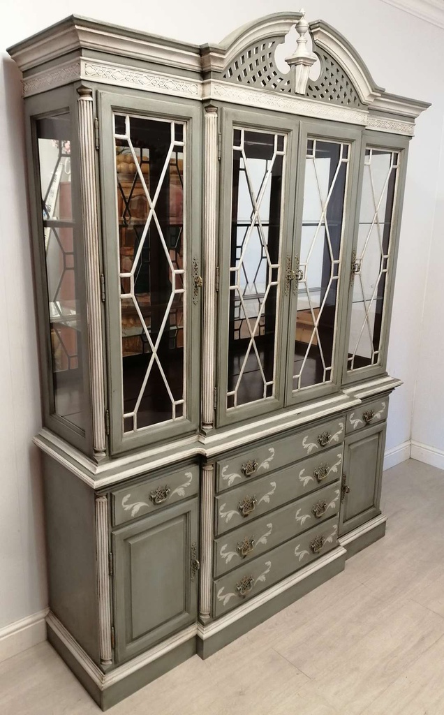 Large Grey Distressed Glazed Top Dresser