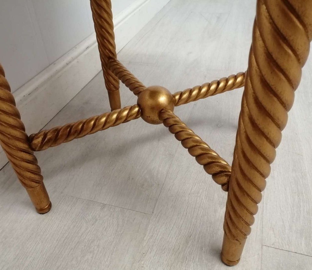 Round Marble Top Gold Base Side Table