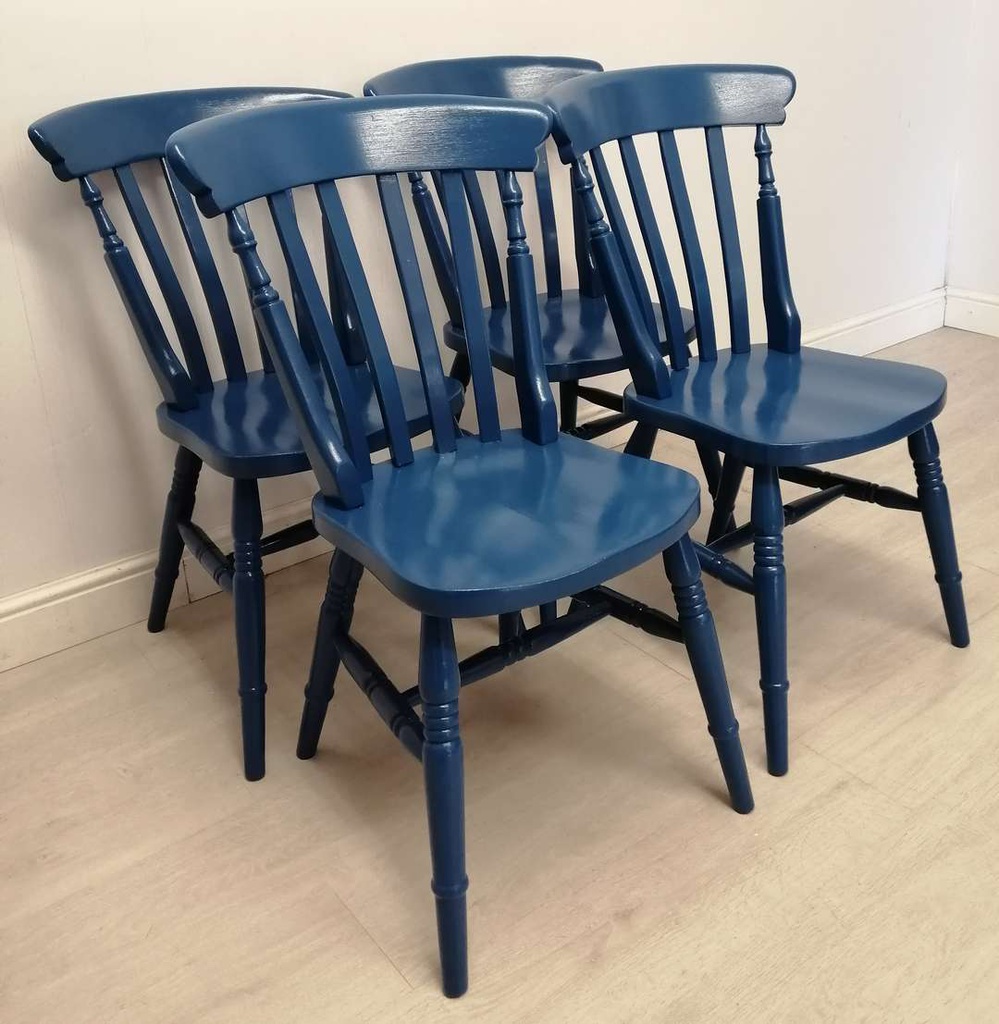 5ft ‘Cobalt’ Pine Dining Table &amp; Four Slat Back Chairs Set
