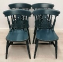 4 x ‘Hague Blue’ Fiddle Back Dining Chairs