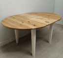3ft6&quot; ‘Chalk White’ Round Pine Extending Table