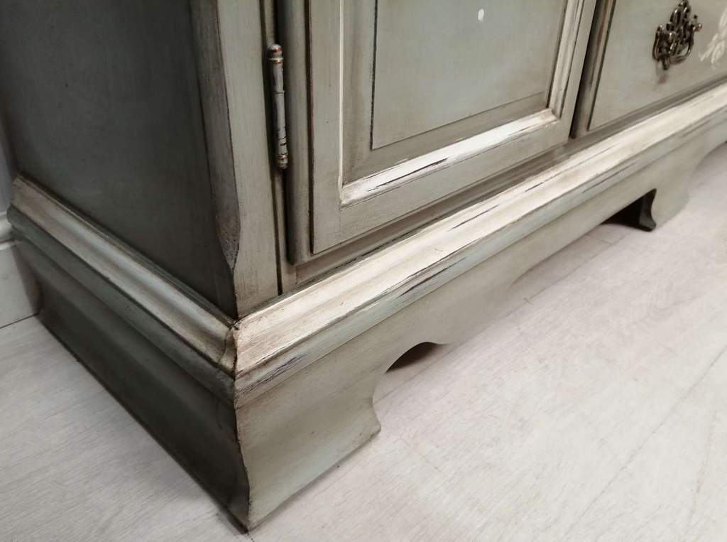 Large Grey Distressed Glazed Top Dresser