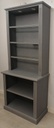 tall grey shabby chic bookcase/ disply unit