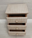 painted pine three drawer bedside chest