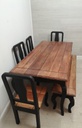 lovely french style  DINING TABLE, four CHAIRS &amp; BENCH SET