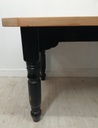 solid pine BREADBOARD END black painted DINING TABLE