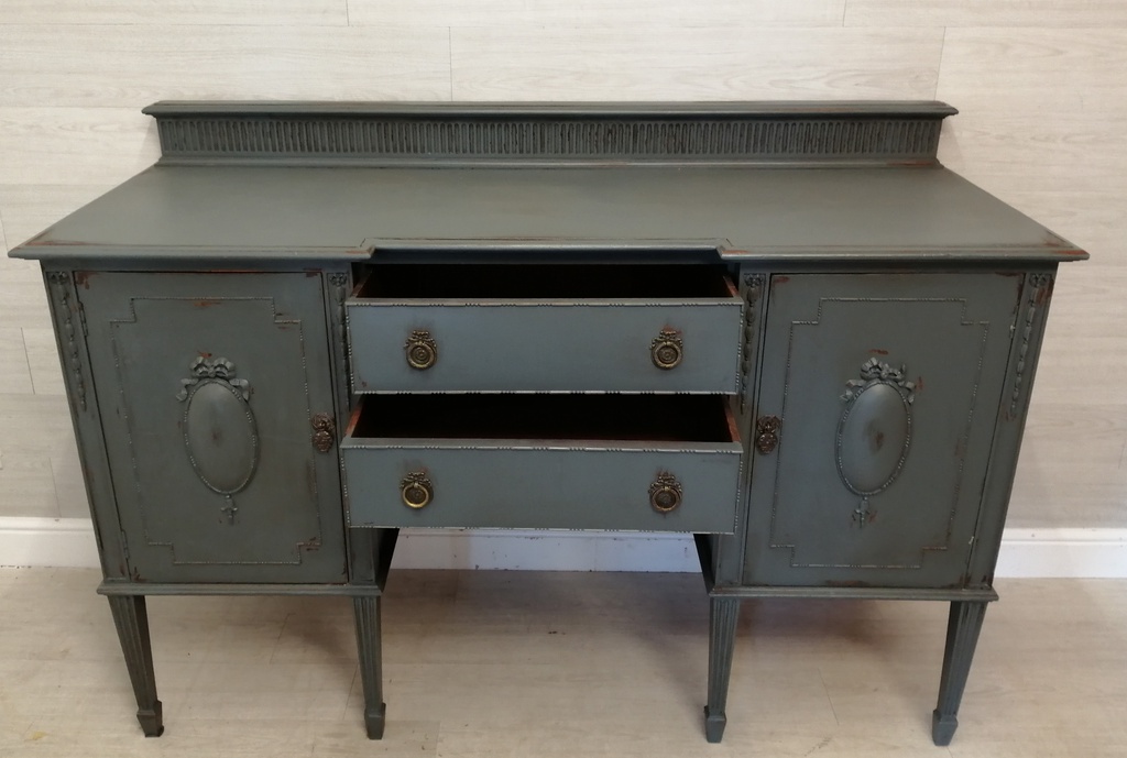 lovely vintage painted grey sideboard