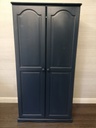 SOLID PINE DOUBLE WARDROBE Painted in F &amp; B hauge blue