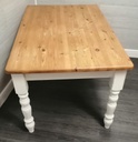 white SHABBY CHIC SOLID PINE DINING TABLE