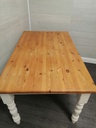 white SHABBY CHIC SOLID PINE DINING TABLE