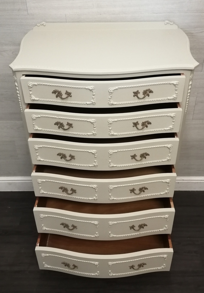 Marie Antoinette Cream Five Drawer Chest