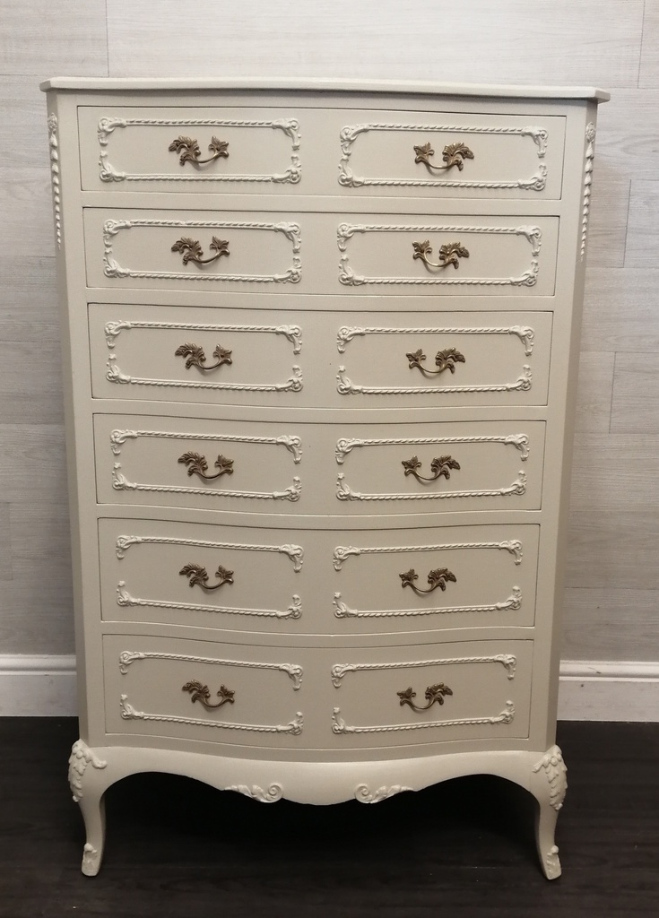 Marie Antoinette Cream Five Drawer Chest