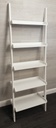 wall leaning free standing white bookcase