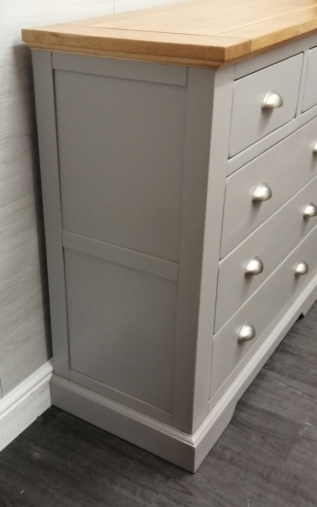 shaker style grey 5 drawer chest