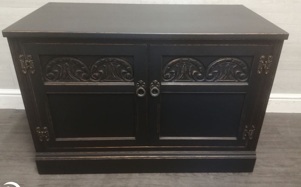 Shabby chic black tv unit/cupboard