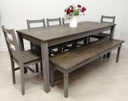 5ft9&quot; Dining Table, Five Ladder Back Chairs &amp; Bench Set