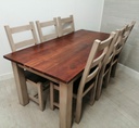 stunning painted dining table and 6 chairs