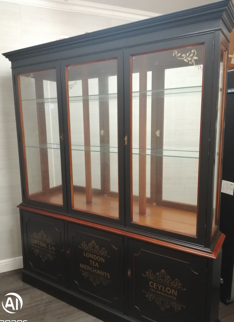 Large Painted  Glazed Top  Display Unit