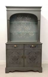 [HF9374] Lovely Grey Bookcase Dresser