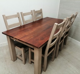 [HF14273] stunning painted dining table and 6 chairs