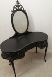 [HF14892] MARIE ANTOINETTE STYLE DRESSING TABLE &amp; mirror painted in ‘NATURAL CHARCOAL