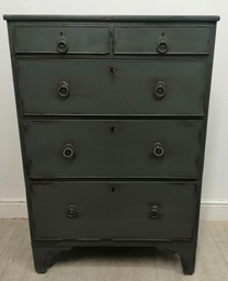 [HF15190] dark grey painted vintage chest of drawers