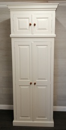 [HF15698] Quality pine painted TOP BOX DOUBLE WARDROBE