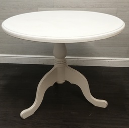 [HF16143] neat round white SHABBY CHIC SOLID PINE DINING TABLE