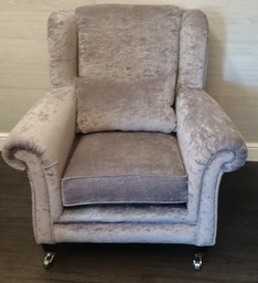 [HF16248] lovely grey  crush velvet armchair