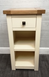 [HF16705] Tall Cream &amp; Oak Bedside / Side table